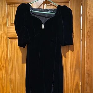 Vintage Black Velvet Dress
